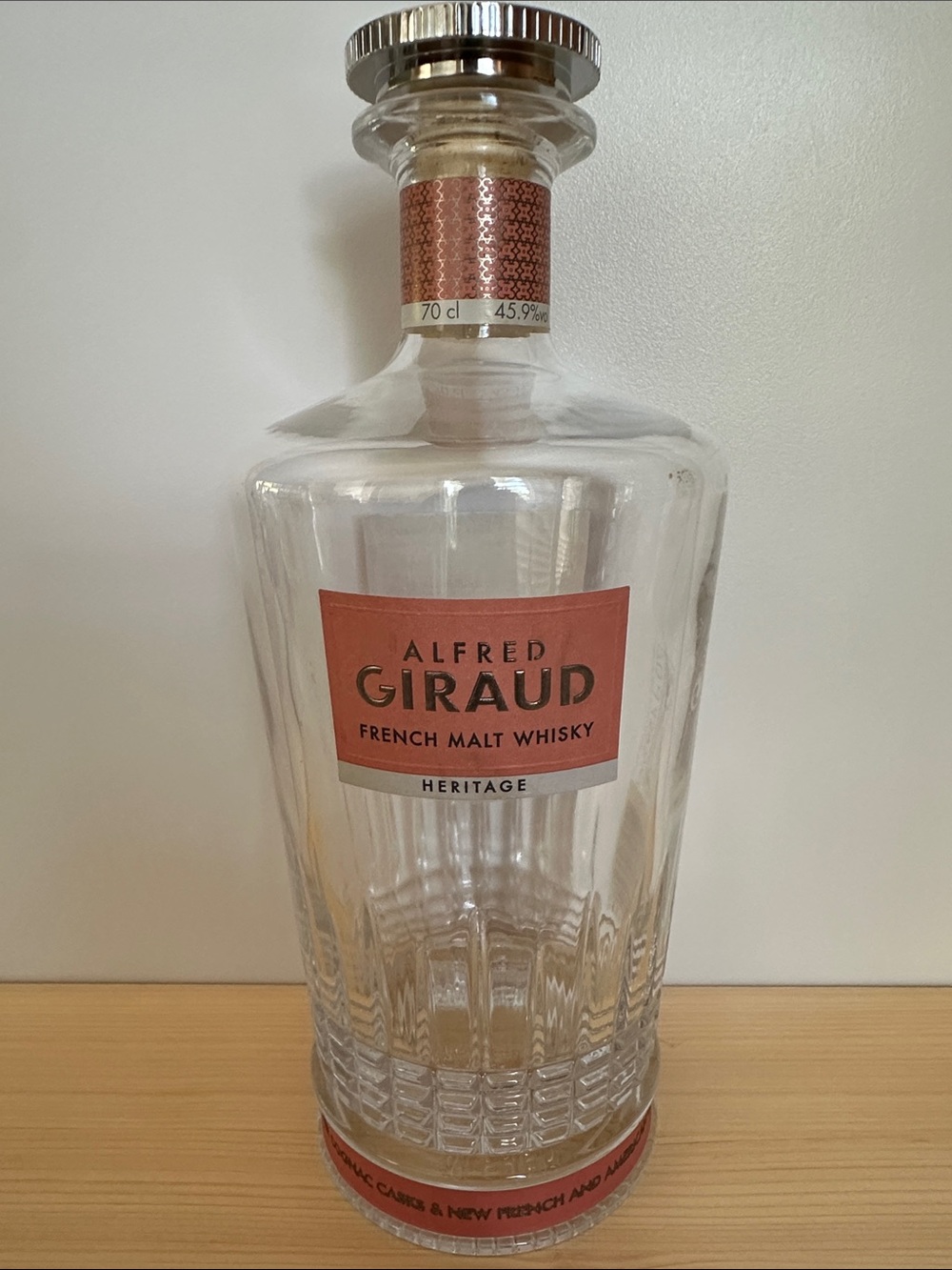 Empty Alfred Giraud Heritage Whisky Decanter Bottle
